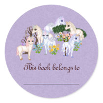 Unicorn Garden Bookplate stickers by Hafapea Unicorn Garden Bookplate stickers