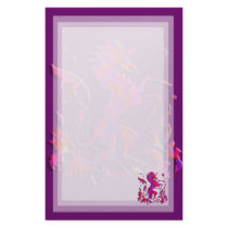 Unicorn Herald: Pink and Purple stationery by SuanSKatra Unicorn Herald: Pink and Purple stationery
