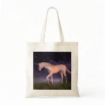 Unicorn in a Misty Forest Glade Tote Bags