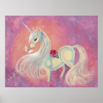 Unicorn In Blush Of Dawn Posters