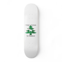Unicorn in Christmas tree on green Skateboard Deck