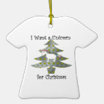 Unicorn in Christmas tree on silver Christmas Ornaments