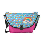 Unicorn in rainbow and clouds courier bag