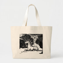 "Unicorn in the Mountains" Canvas Bags