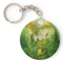 Unicorn Of The Forest Art Keychain