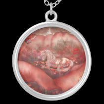 Unicorn Of The Poppies Wearable Art Necklace necklaces