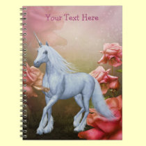 Unicorn Pink Roses Fantasy Horse Notebook notebooks