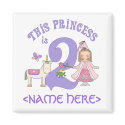 Unicorn Princess 2nd Birthday magnets by Kewlkids Unicorn Princess 2nd Birthday magnets