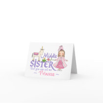 Unicorn Princess Middle Sister Greeting Card