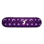 Unicorn purple stars and moons skate board