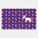 Unicorn purple stars and moons sticker