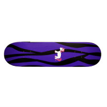 Unicorn purple zebra stripes skate boards