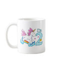 Unicorn Rainbow 2nd Birthday mugs by Kewlkids Unicorn Rainbow 2nd Birthday mugs