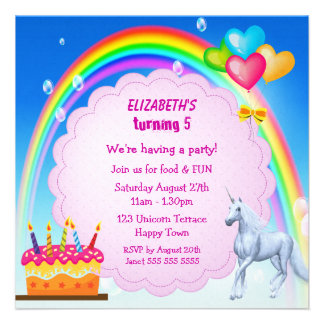 Unicorn Birthday Party on Cute Birthday Invitations  27 000  Cute Birthday Announcements