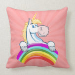 Unicorn & Rainbow Cartoon Throw Pillows