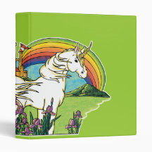 unicorn rainbow castle scene binder