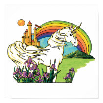 unicorn rainbow castle scene posters by doonidesigns unicorn rainbow castle scene posters