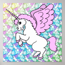 Unicorn Rainbow Pattern posters