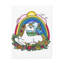 Unicorn & Rainbow Postcard