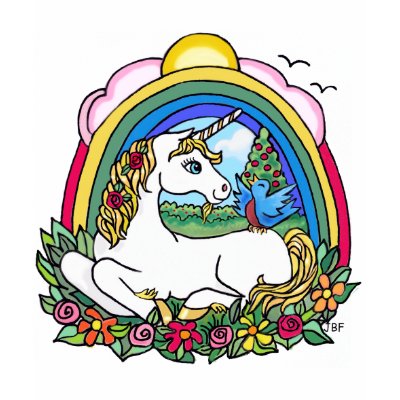 Unicorn & Rainbow Tee Shirts by heartsonggallery