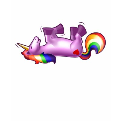 Unicorn Rolling on the Floor Laughing T Shirt by Cornify