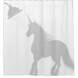 Unicorn Shadow Silhouette Shadow Buddies in Shower Shower Curtain