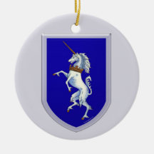 Unicorn Shield Christmas Ornament