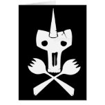 Unicorn skull & cross sporks notecard cards