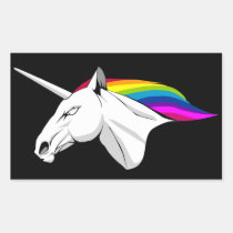 artsprojekt, unicorn, rainbow, mystical, fantasy, animal, horse, Klistermærke med brugerdefineret grafisk design