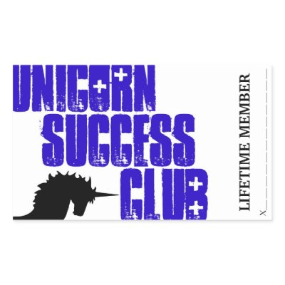 Unicorn success club membership stickers