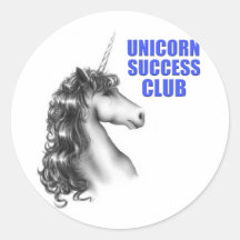 Unicorn success club round sticker