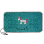 Unicorn turquoise glitter notebook speaker