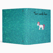 Unicorn turquoise glitter vinyl binders