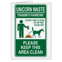 Unicorn Waste Sign Greeting Card