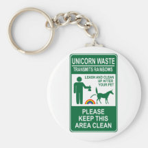 Unicorn Waste Sign Key Chains