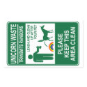 Unicorn Waste Sign stickers