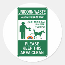 Unicorn Waste Sign Stickers
