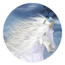 Unicorn White Beauty Close-up stickers by mickeyelvis128 Unicorn White Beauty Close-up stickers