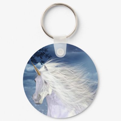 Unicorn White Beauty Key Chains by mickeyelvis128