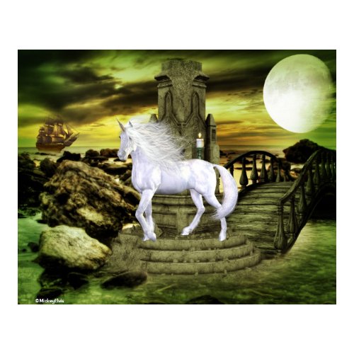 Unicorn White Beauty print