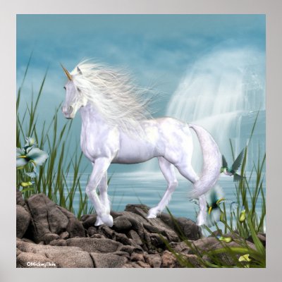 unicorns with wings. Unicorn White Beauty Print by