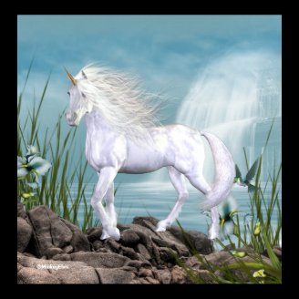 Unicorn White Beauty Print