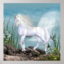 Unicorn White Beauty Print