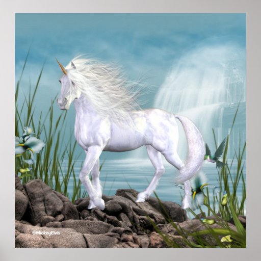 Unicorn White Beauty Print