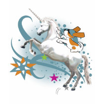 Unicorn with dog on back t-shirts