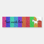 Unicorn with rainbow glitter stripes bumper stickers