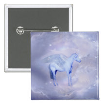Unicorn with wings fantasy button