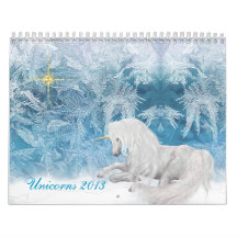 Unicornios hermosos en calendario del hielo 2013