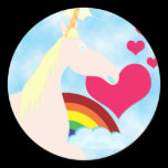Unicorns and Rainbows Round Stickers