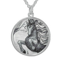 Unicorns Black Unicorn Black & White Drawing Custom Jewelry